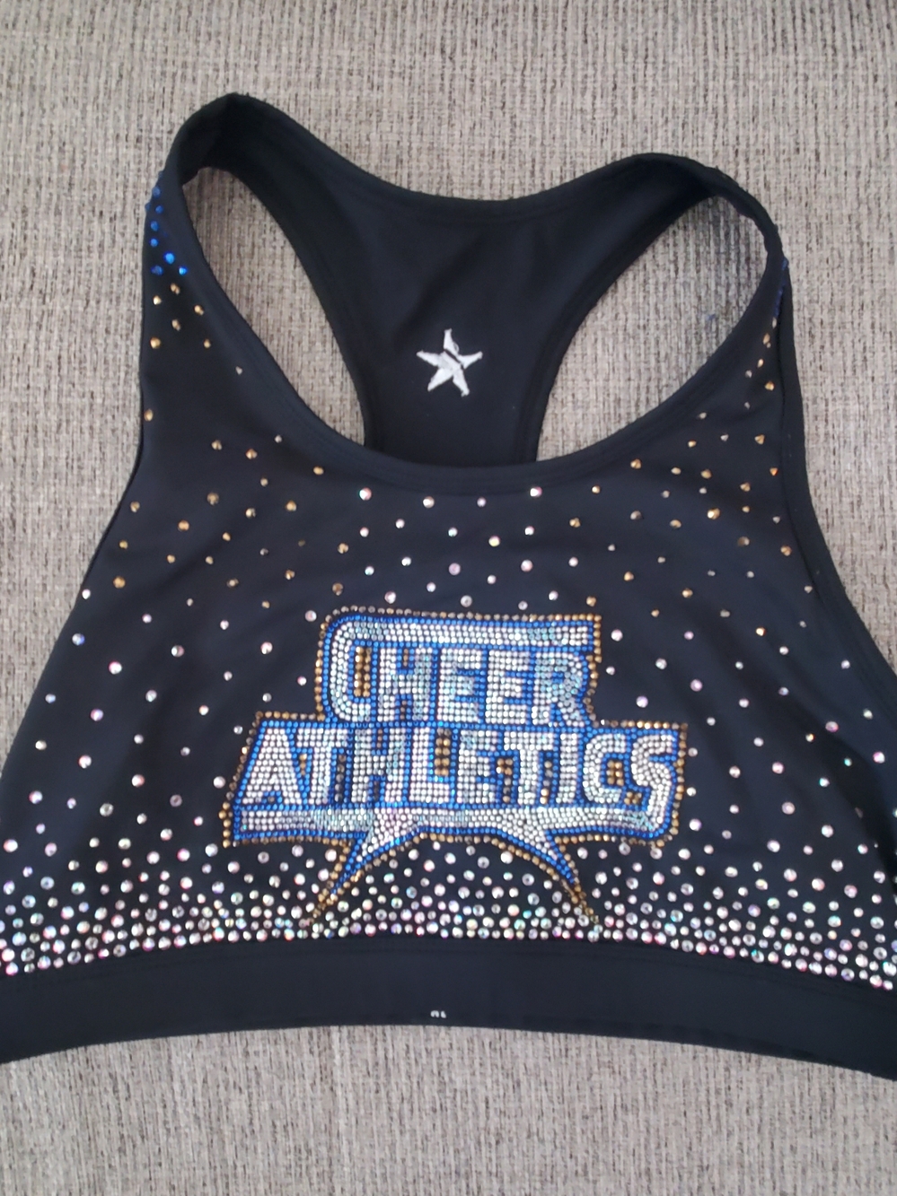 Cheer Athletics Black Rhinestone Sports Bra AL